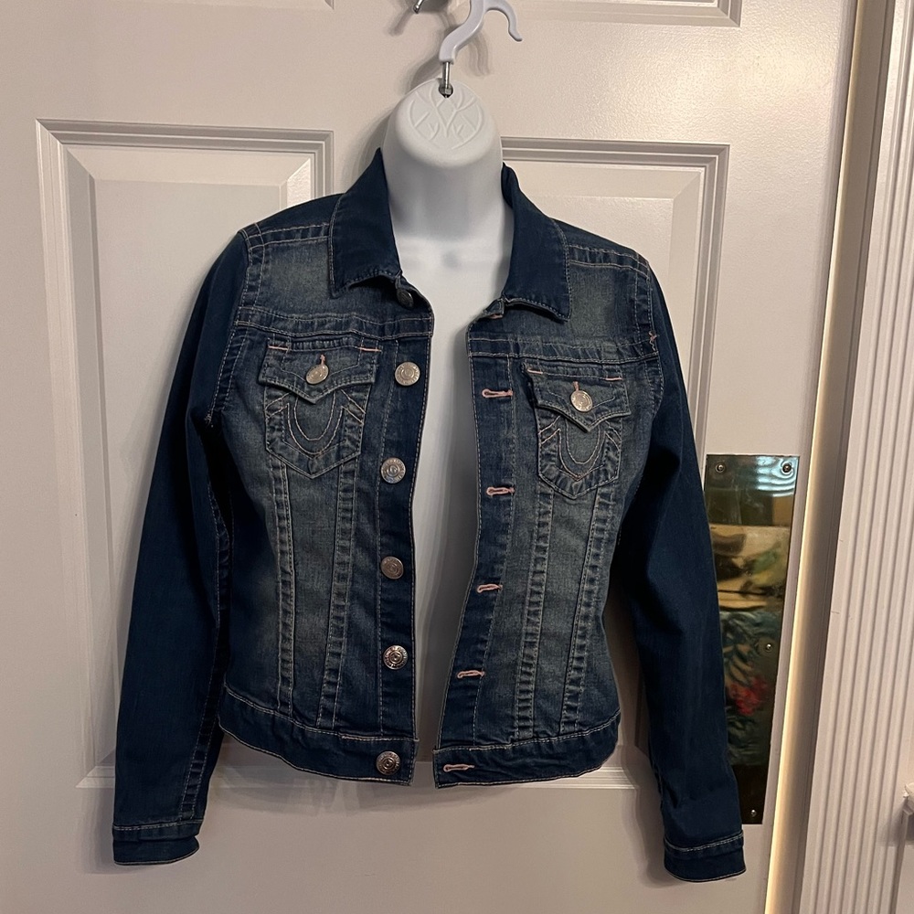 True Religion Girls Jean Jacket w/Pink Stitching
